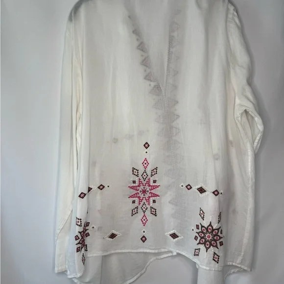 Johnny Was 3J Workshop Embroidered Women’s Shirt - Size XL - 100% Cotton - NWOT - Picture 8 of 11